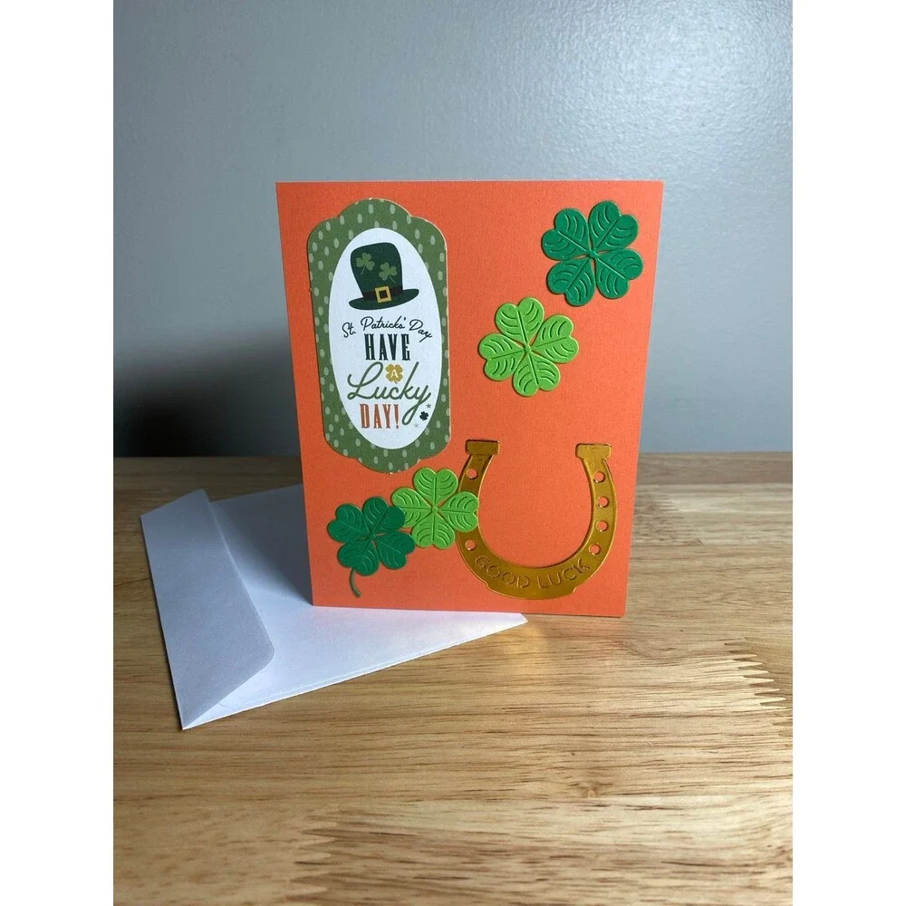 Handmade St. Patrick’s Day Blank Greeting Card A2 & Envelope